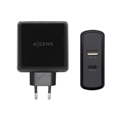 AISENS ASCH-2PD45A-BK Caricabatterie per dispositivi mobili Nero Interno