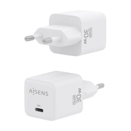 AISENS ASCH-30W1P035-W Caricabatterie per dispositivi mobili Universale Bianco AC Ricarica rapida Interno