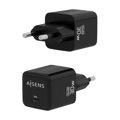 AISENS ASCH-30W1P036-BK Caricabatterie per dispositivi mobili Universale Nero AC Ricarica rapida Interno