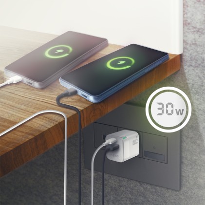 AISENS ASCH-30W2P004-W Caricabatterie per dispositivi mobili Universale Bianco AC Ricarica rapida Interno