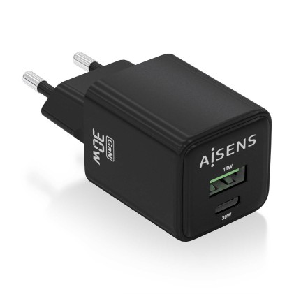 AISENS ASCH-30W2P038-BK Caricabatterie per dispositivi mobili Universale Nero AC Ricarica rapida Interno
