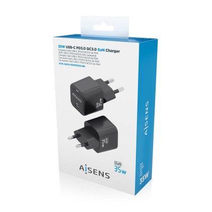 AISENS ASCH-35W1P023-BK Caricabatterie per dispositivi mobili Universale Nero AC Ricarica rapida Interno