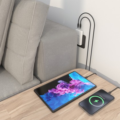 AISENS ASCH-65W2P077-W Caricabatterie per dispositivi mobili Fotocamera, Telefono cellulare, Computer portatile, Smartphone, Tablet, Universale Bianco AC Ricarica rapida Interno