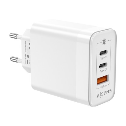 AISENS ASCH-65W3P007-W Caricabatterie per dispositivi mobili Universale Bianco AC Ricarica rapida Interno