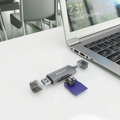 AISENS ASCR-2AC08-GR lettore di schede USB 3.2 Gen 1 (3.1 Gen 1) Type-A/Type-C Grigio