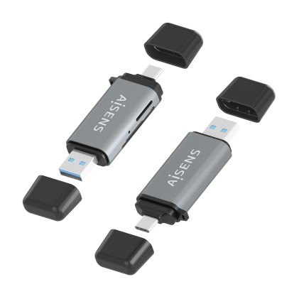AISENS ASCR-2AC11-GR lettore di schede USB 3.2 Gen 1 (3.1 Gen 1) Type-A/Type-C Grigio