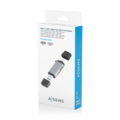 AISENS ASCR-2AC11-GR lettore di schede USB 3.2 Gen 1 (3.1 Gen 1) Type-A/Type-C Grigio