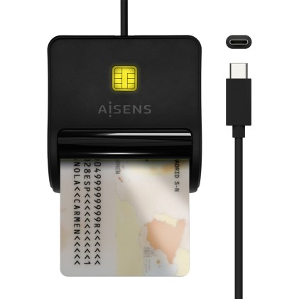 AISENS ASCR-SN03C-BK lettore di controllo di accesso Lettore di controllo accessi USB Nero