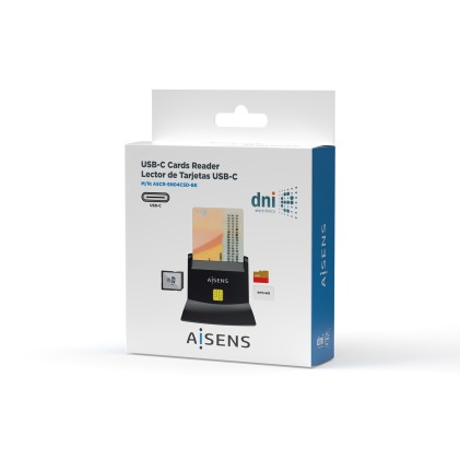 AISENS ASCR-SN04CSD-BK lettore di controllo di accesso Lettore di controllo accessi USB Nero