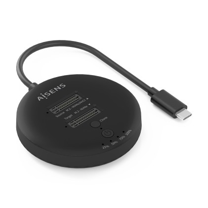 AISENS ASDS-2M2N05-BK docking station per unità di archiviazione USB 3.2 Gen 2 (3.1 Gen 2) Type-C Nero