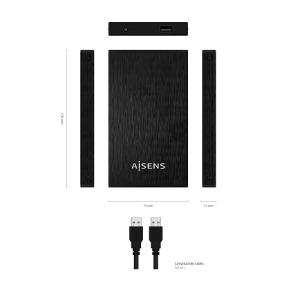 AISENS ASE-2523B contenitore di unit&agrave; di archiviazione Box esterno HDD Nero 2.5"