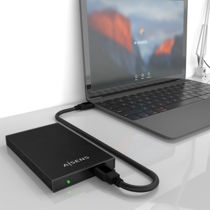 AISENS ASE-2523B contenitore di unit&agrave; di archiviazione Box esterno HDD Nero 2.5"
