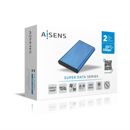 AISENS ASE-2525BLU contenitore di unità di archiviazione Box esterno SSD Blu 2.5"