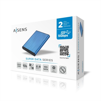 AISENS ASE-2525BLU contenitore di unità di archiviazione Box esterno SSD Blu 2.5"