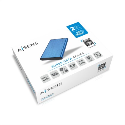 AISENS ASE-2525BLU contenitore di unità di archiviazione Box esterno SSD Blu 2.5"