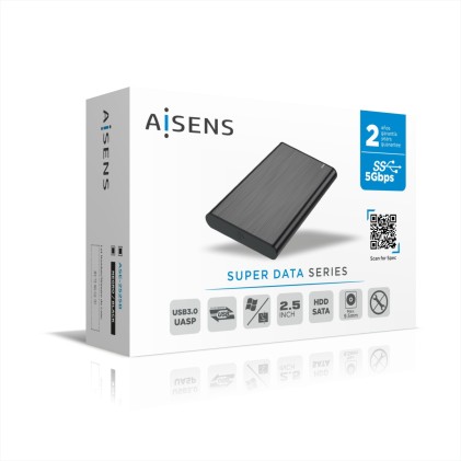 AISENS ASE-2525B contenitore di unit&agrave; di archiviazione Box esterno SSD Nero 2.5"