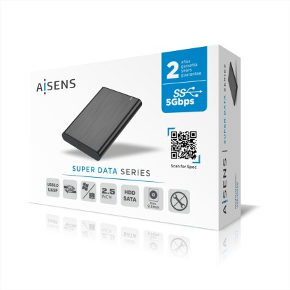 AISENS ASE-2525B contenitore di unit&agrave; di archiviazione Box esterno SSD Nero 2.5"