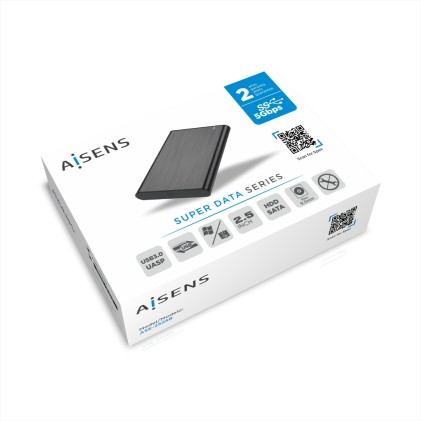 AISENS ASE-2525B contenitore di unit&agrave; di archiviazione Box esterno SSD Nero 2.5"