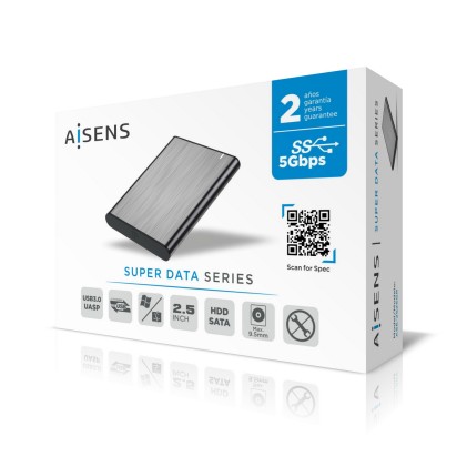 AISENS ASE-2525GR contenitore di unità di archiviazione Box esterno HDD/SSD Grigio 2.5"