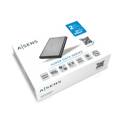 AISENS ASE-2525GR contenitore di unità di archiviazione Box esterno HDD/SSD Grigio 2.5"