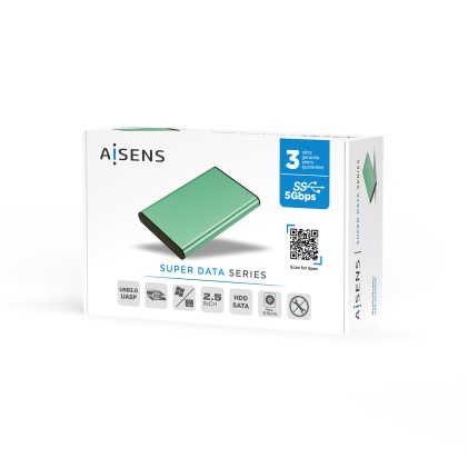 AISENS ASE-2525SGN contenitore di unit&agrave; di archiviazione Box esterno HDD Verde 2.5"