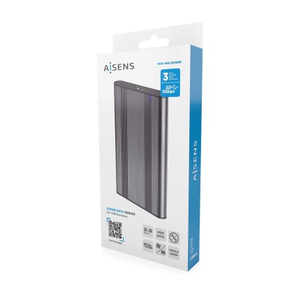AISENS ASE-2526GR contenitore di unit&agrave; di archiviazione Custodia per Disco Rigido (HDD) Grigio 2.5" Alimentazione USB
