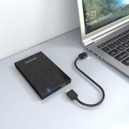 AISENS ASE-2527B contenitore di unità di archiviazione Box esterno HDD/SSD Nero 2.5"