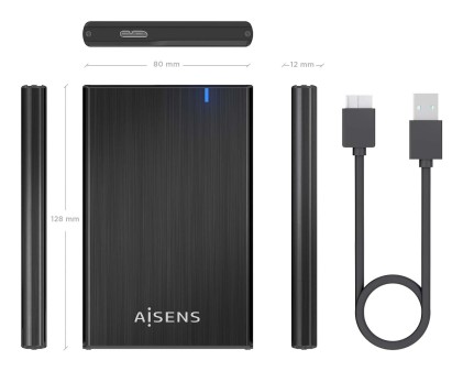 AISENS ASE-2528B contenitore di unit&agrave; di archiviazione Box esterno HDD/SSD Nero 2.5"