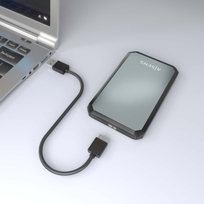 AISENS ASE-2529B contenitore di unit&agrave; di archiviazione Box esterno HDD/SSD Nero, Grigio 2.5"