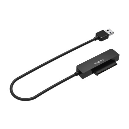 Aisens ASE-25A03B Adattatore SATA a USB-A USB 3.0/USB3.1 Gen1 per dischi rigidi da 2,5" - Nero