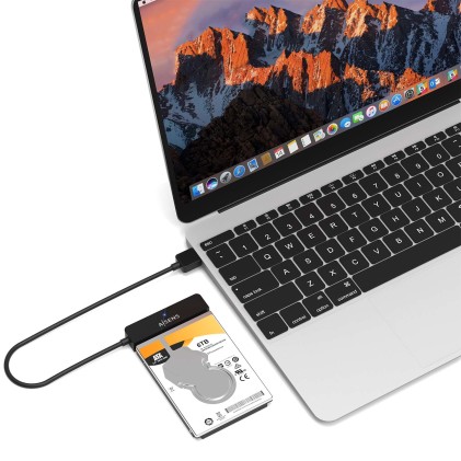 Aisens ASE-25A03B Adattatore SATA a USB-A USB 3.0/USB3.1 Gen1 per dischi rigidi da 2,5" - Nero