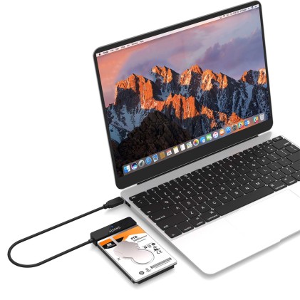 Aisens ASE-25C04B Adattatore SATA a USB-C USB 3.0/USB3.1 Gen1 per dischi rigidi da 2,5" - Nero