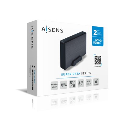 AISENS ASE-3530B contenitore di unità di archiviazione Box esterno HDD Nero 3.5"