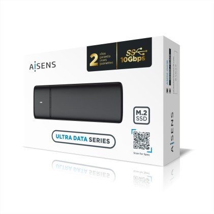 AISENS ASM2-001B contenitore di unità di archiviazione Box esterno SSD Nero M.2
