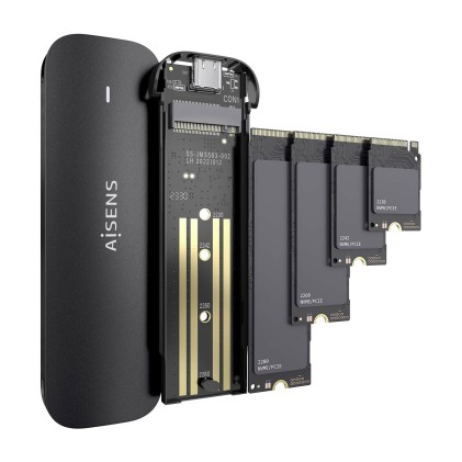 AISENS ASM2-024B contenitore di unità di archiviazione Box esterno SSD Nero M.2