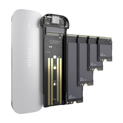 AISENS ASM2-025SL contenitore di unità di archiviazione Box esterno SSD Argento M.2