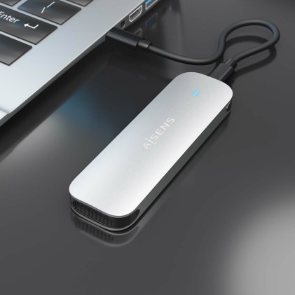 AISENS ASM2-025SL contenitore di unità di archiviazione Box esterno SSD Argento M.2