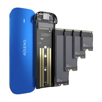 AISENS ASM2-026BLU contenitore di unità di archiviazione Box esterno SSD Blu M.2