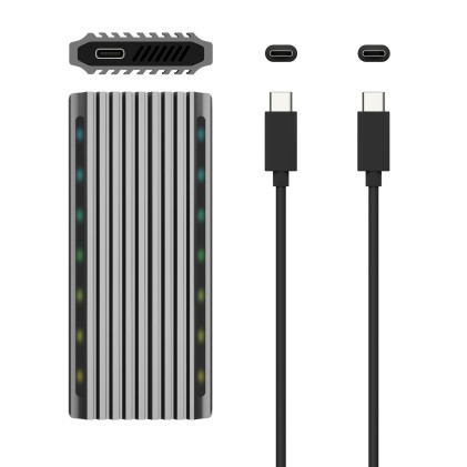 AISENS ASM2-RGB011GR contenitore di unità di archiviazione Box esterno SSD Grigio M.2