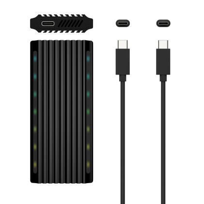 AISENS ASM2-RGB012B contenitore di unit&agrave; di archiviazione Box esterno SSD Nero M.2