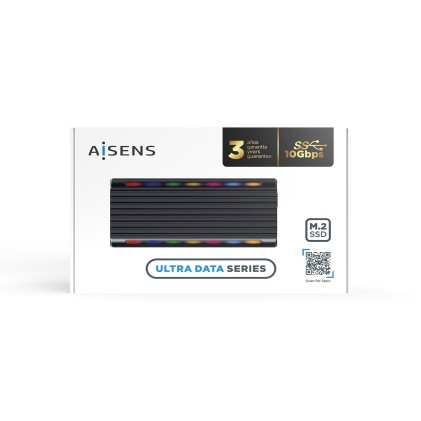 AISENS ASM2-RGB012B contenitore di unit&agrave; di archiviazione Box esterno SSD Nero M.2