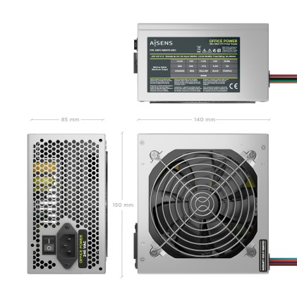 AISENS ASPC-500ATX-SEO alimentatore per computer 500 W 20+4 pin ATX ATX Argento