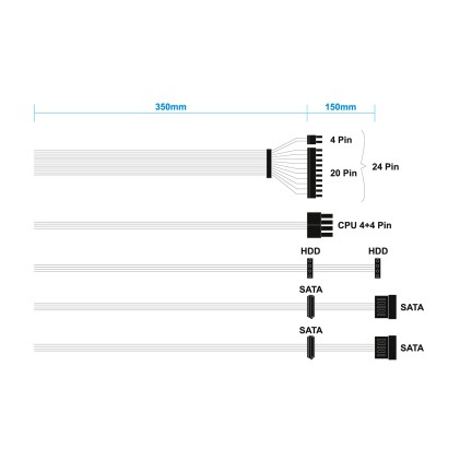 AISENS ASPC-500ATX-SEO alimentatore per computer 500 W 20+4 pin ATX ATX Argento