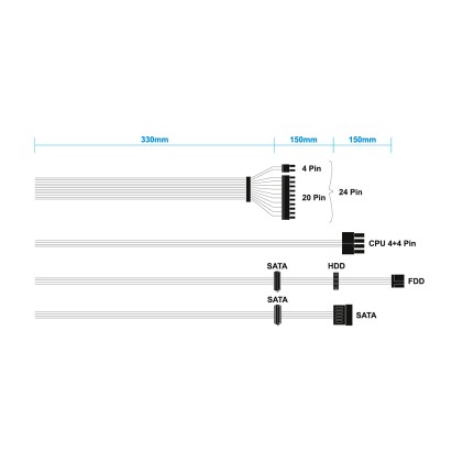 AISENS ASPC-500TFX-SEO alimentatore per computer 500 W 20+4 pin ATX TFX Argento