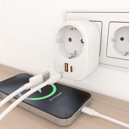 AISENS ASPS-1A1C06-W Caricabatterie per dispositivi mobili Universale Bianco AC Ricarica rapida Interno