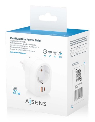 AISENS ASPS-1A1C06-W Caricabatterie per dispositivi mobili Universale Bianco AC Ricarica rapida Interno