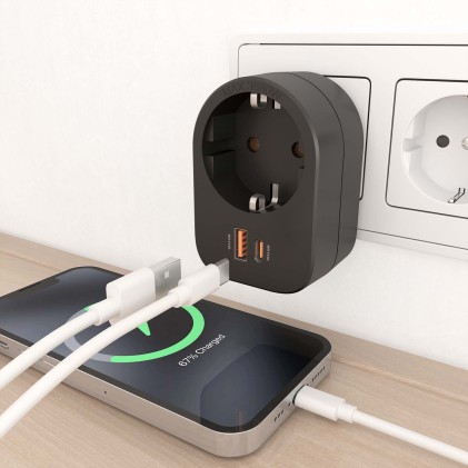 AISENS ASPS-1A1C07-BK Caricabatterie per dispositivi mobili Universale Nero AC Ricarica rapida Interno