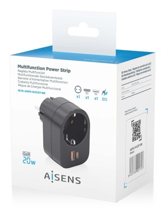 AISENS ASPS-1A1C07-BK Caricabatterie per dispositivi mobili Universale Nero AC Ricarica rapida Interno