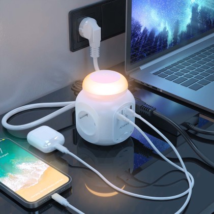 AISENS ASPS-2A1CLPQ02-W prolunghe e multiple 1,8 m 4 presa(e) AC Interno Bianco