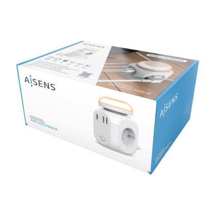 AISENS ASPS-2A1CLPQ02-W prolunghe e multiple 1,8 m 4 presa(e) AC Interno Bianco